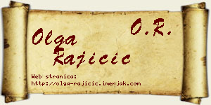 Olga Rajičić vizit kartica